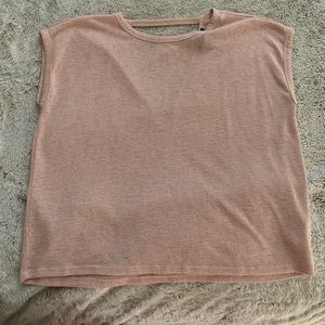 Blush textures box tee with deep v back
